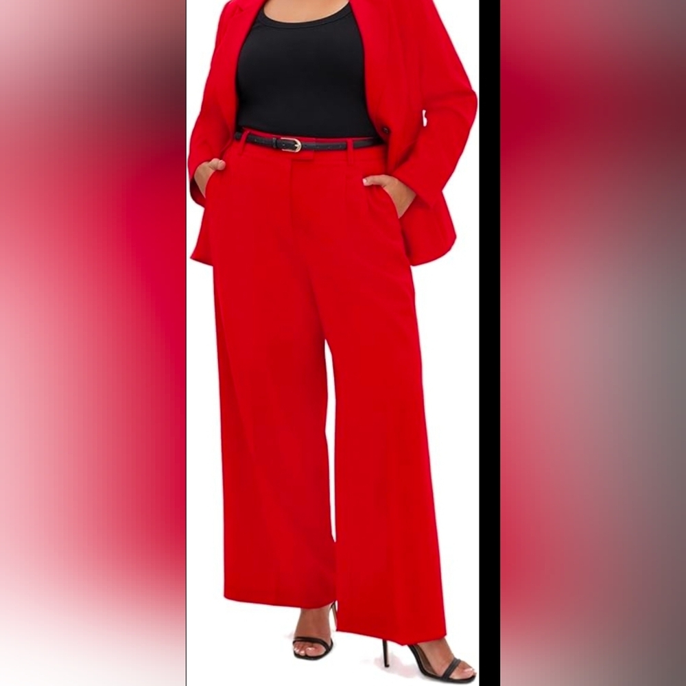 Women's Red Wide-Leg Pants, Magnetic Pant In Sexy Red Size 18